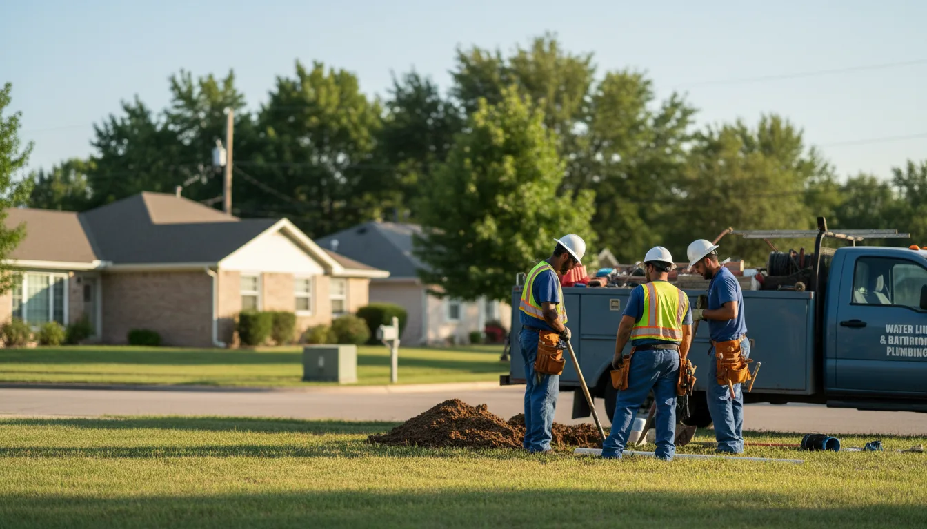 Residential water line and bathroom plumbing service in Jonesboro, TX